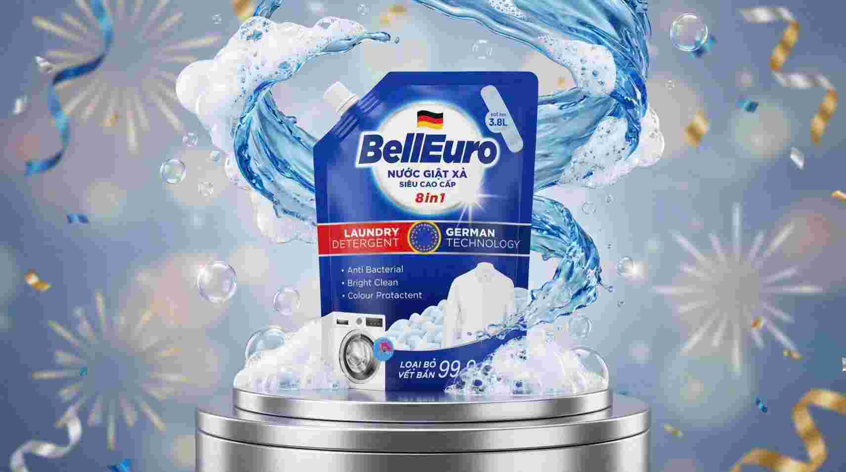 Túi Nước Giặt Xả Siêu Cao Cấp Bell Euro 3,8kg